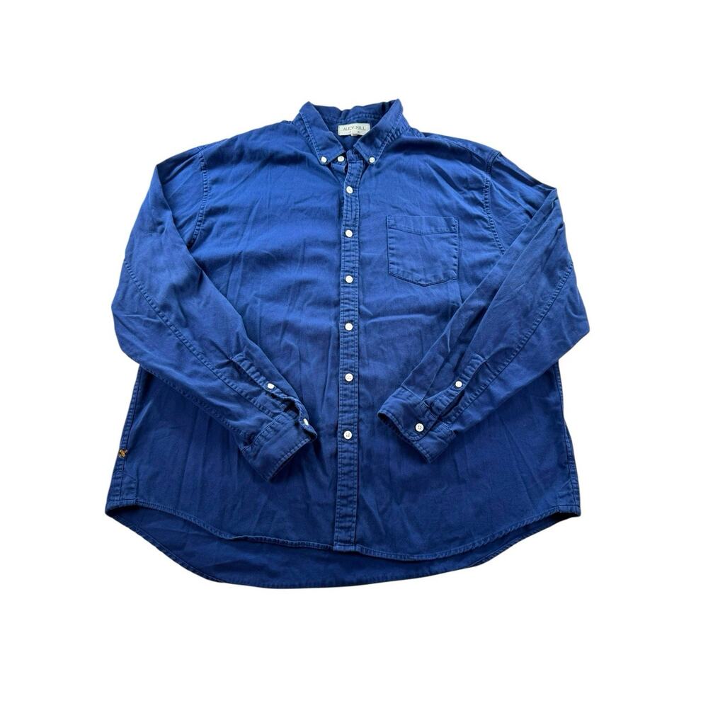 Alex Mill Wash And Go Button Down Shirt Mens Size XXL Blue Long Sleeve Cotton